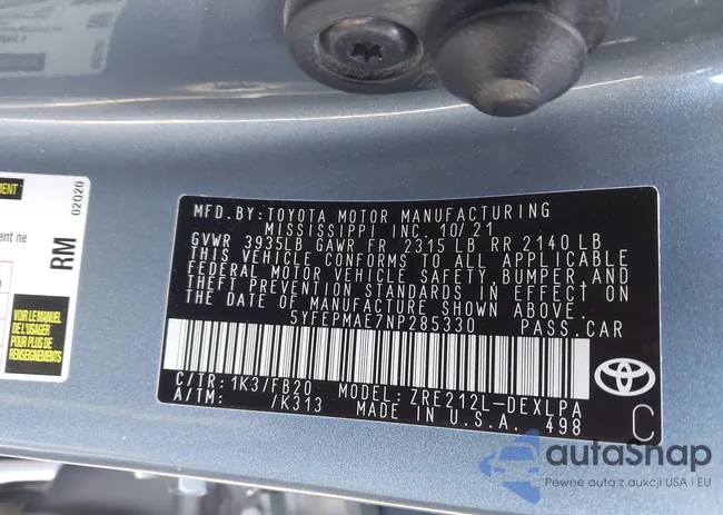 5YFEPMAE7NP285330: 43859622