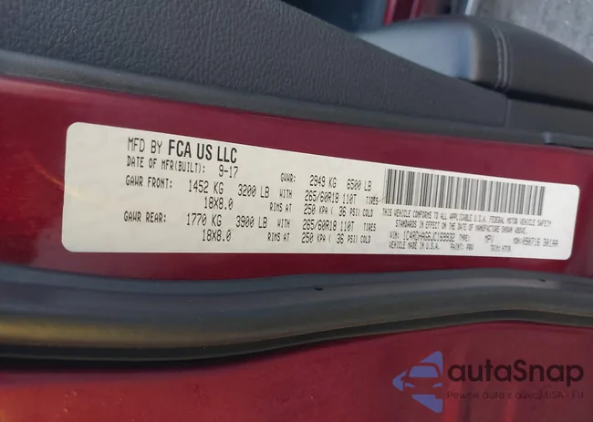 1C4RDHAG6JC169932: 43860925