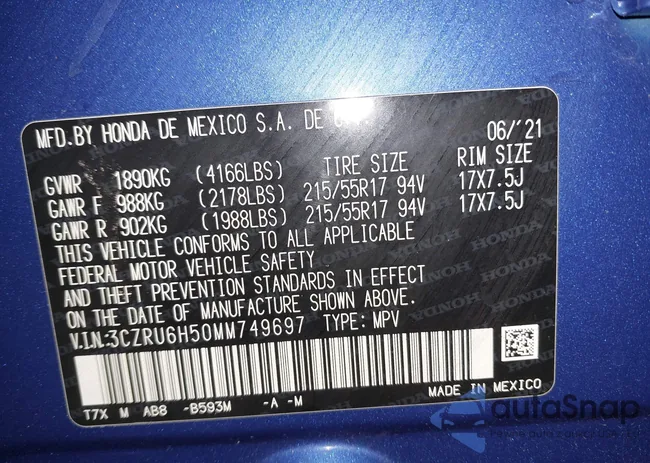 3CZRU6H50MM749697: 43861028