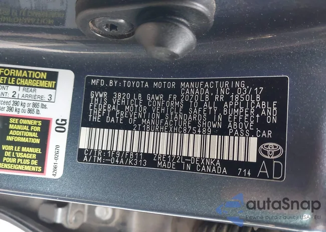 2T1BURHEXHC875489: 43861177