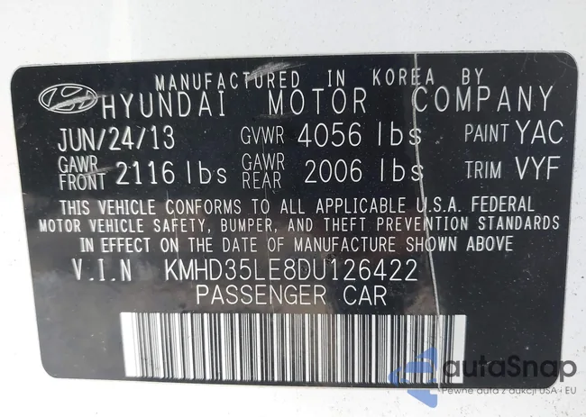 KMHD35LE8DU126422: 43861210