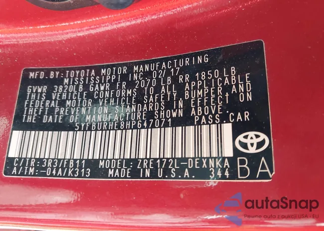 5YFBURHE8HP647071: 43861252