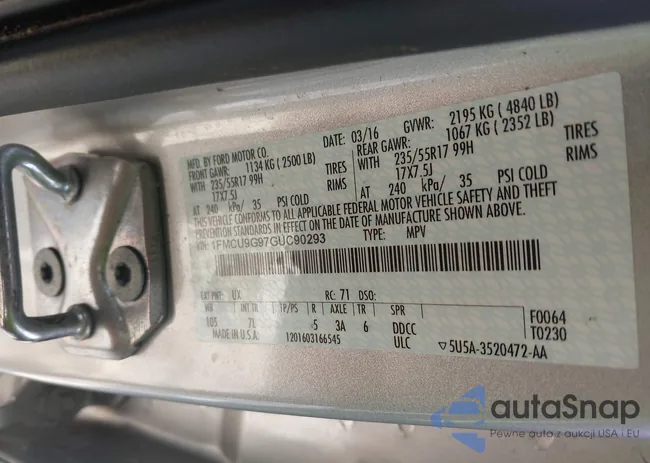 1FMCU9G97GUC90293: 43861268