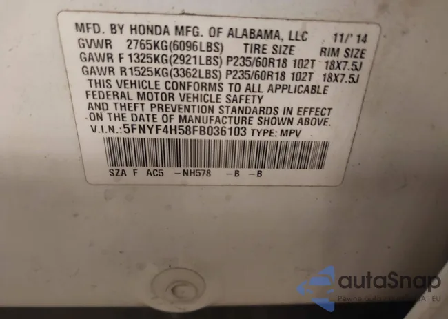 5FNYF4H58FB036103: 43861305