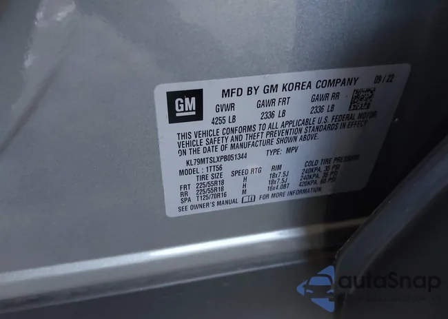 KL79MTSLXPB051344: 43861401