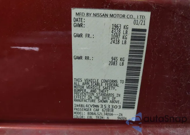 1N4BL4CV9MN353303: 43861405