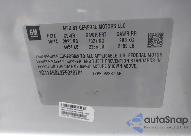 1G11A5SL2FF213701: 43861465