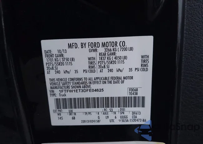 1FTFW1ET3DFE04625: 43860512