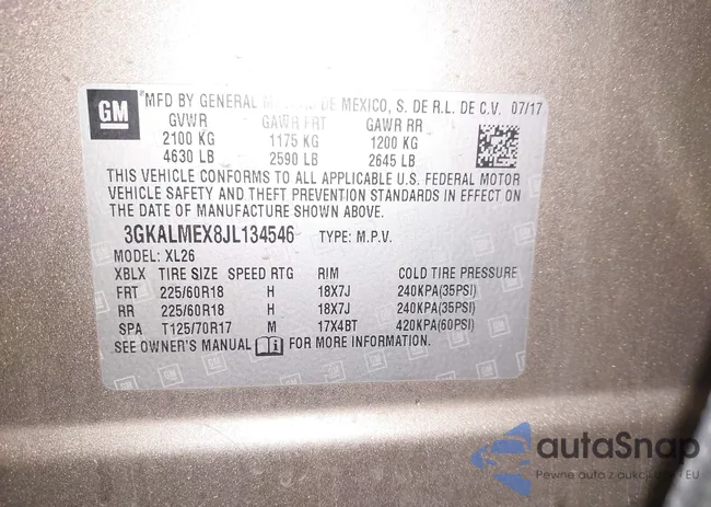 3GKALMEX8JL134546: 43860549