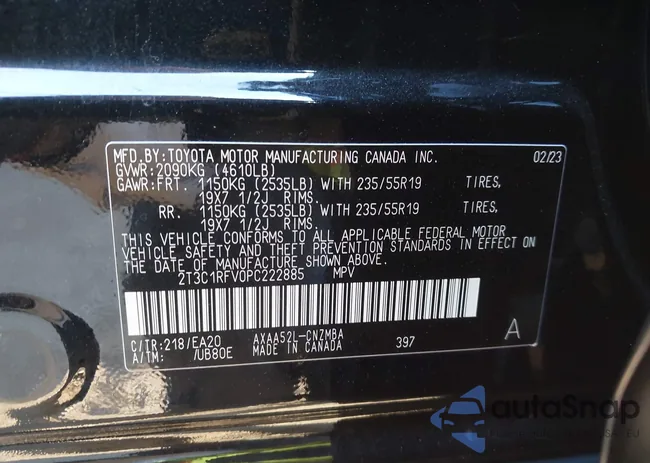 2T3C1RFV0PC222885: 43860804