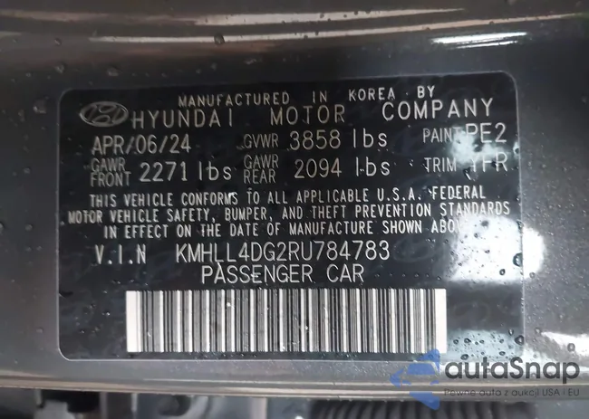 KMHLL4DG2RU784783: 43860873