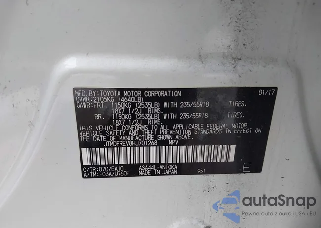 JTMDFREV8HJ701268: 43862002