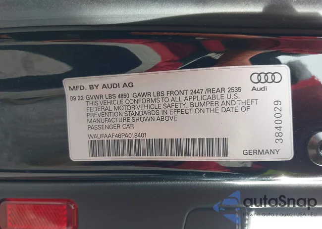 WAUFAAF46PA018401: 43862054