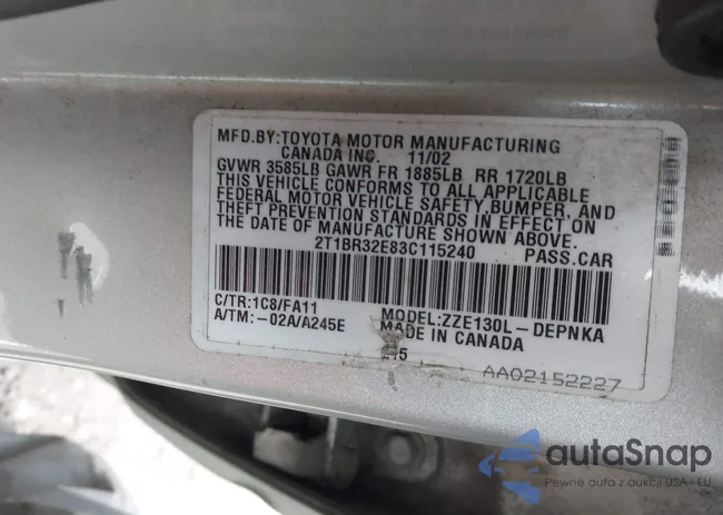 2T1BR32E83C115240: 43862108