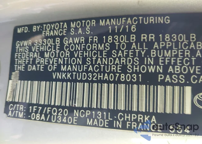 VNKKTUD32HA078031: 43862109