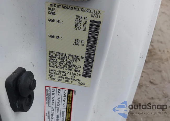 1N4AL2EP1DC223820: 43862159