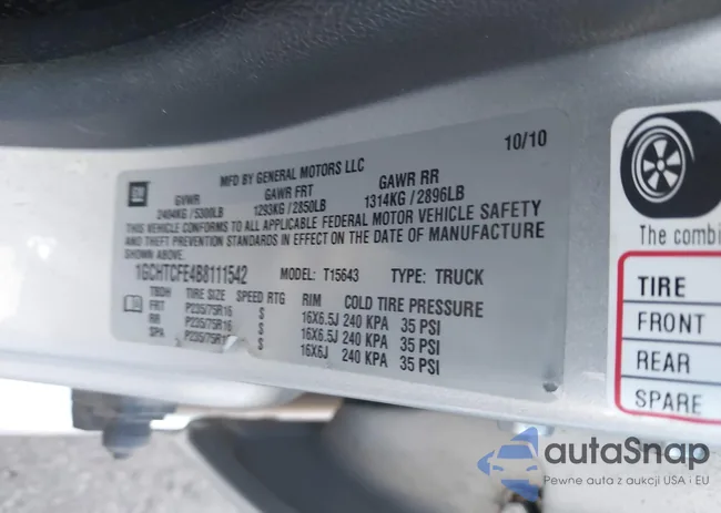 1GCHTCFE4B8111542: 43862363