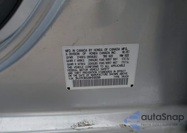 2HJYK16528H519298: 43862371