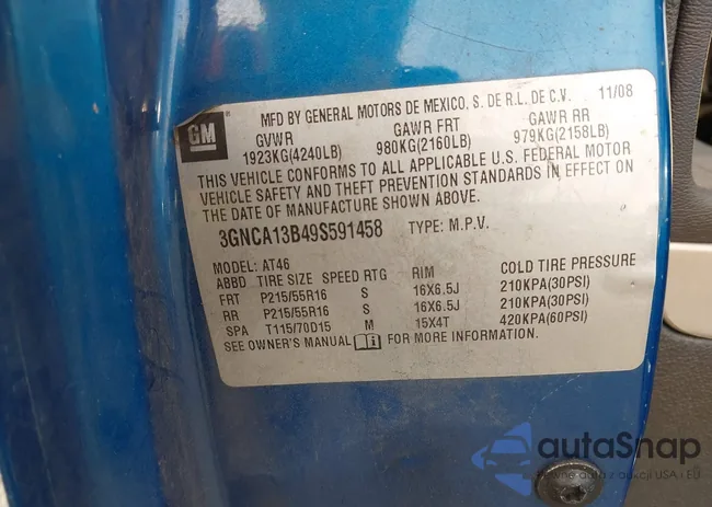 3GNCA13B49S591458: 43862385