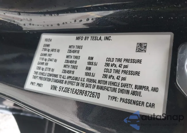 5YJ3E1EA2RF872670: 43861671