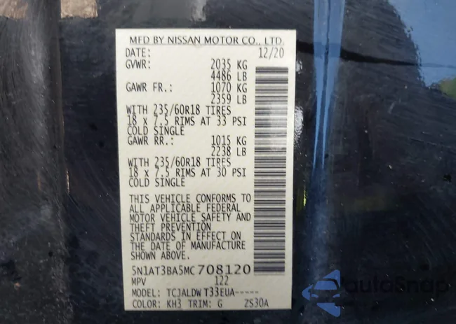 5N1AT3BA5MC708120: 43863140