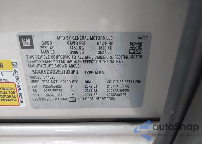 5GAKVCKD2EJ102060: 43863351