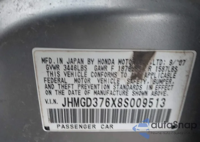 JHMGD376X8S009513: 43862678
