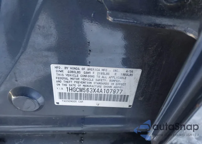 1HGCM563X4A107977: 43862713