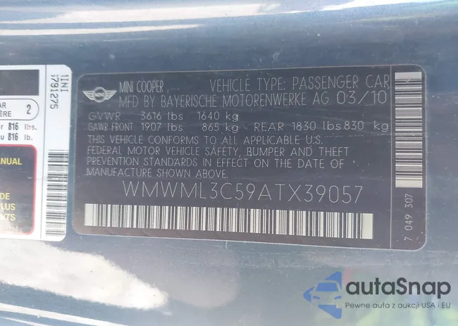 WMWML3C59ATX39057: 43864131