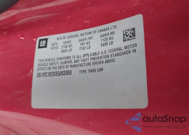 2G1FC1E3XE9262060: 43864149