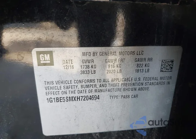 1G1BE5SMXH7204694: 43864428