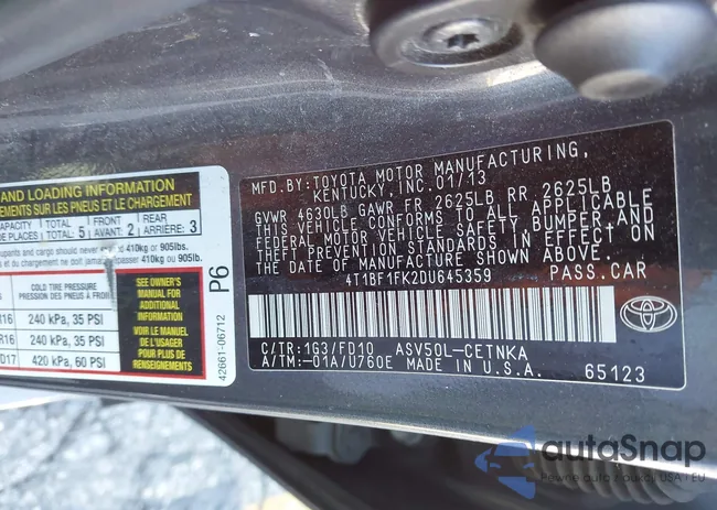 4T1BF1FK2DU645359: 43864476