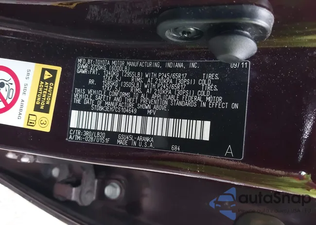 5TDBK3EH7CS104649: 43863654