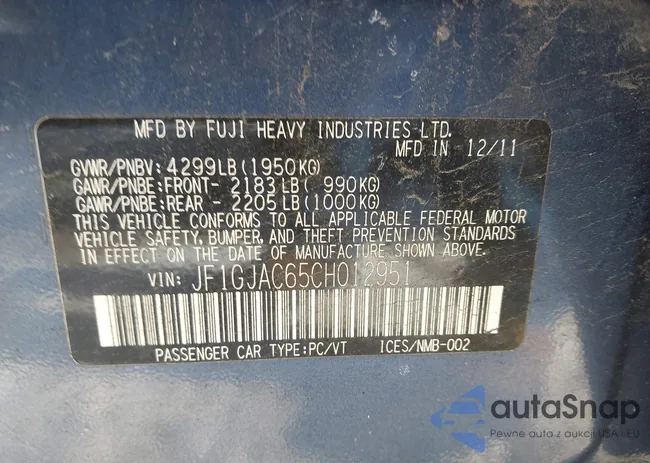 JF1GJAC65CH012951: 43865016