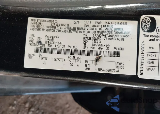 3FADP4TJ9EM183451: 43865123