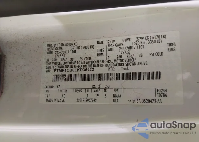 1FTMF1CB0LKD36422: 43865183