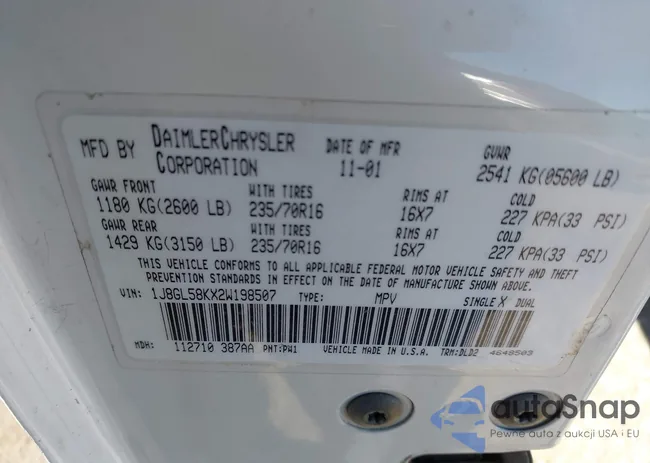 1J8GL58KX2W198507: 43865285