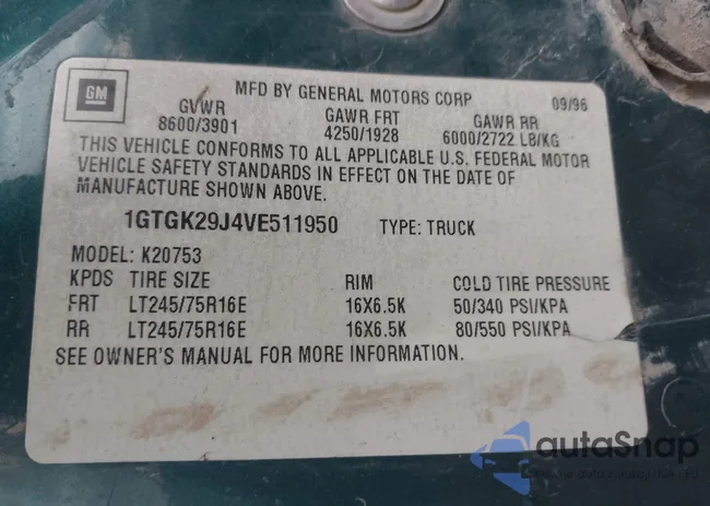 1GTGK29J4VE511950: 43865377