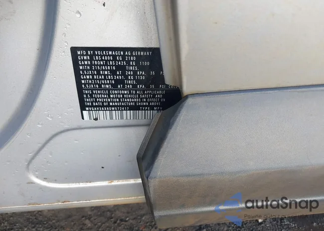 WVGAV3AX6DW572417: 43865414