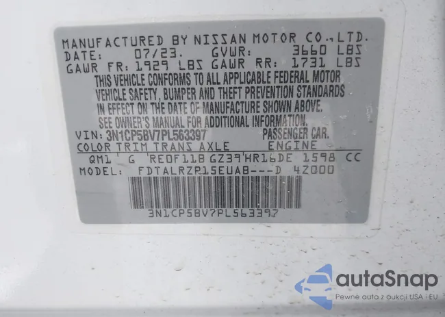 3N1CP5BV7PL563397: 43865422