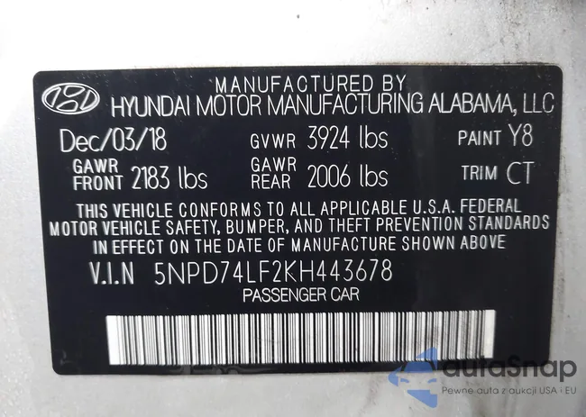 5NPD74LF2KH443678: 43864507