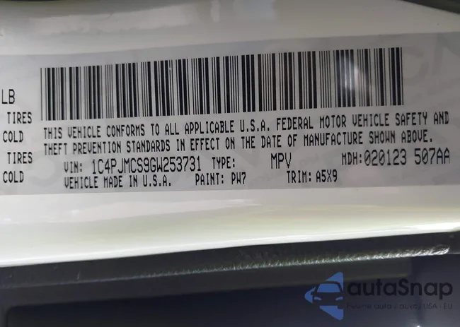 1C4PJMCS9GW253731: 43864547