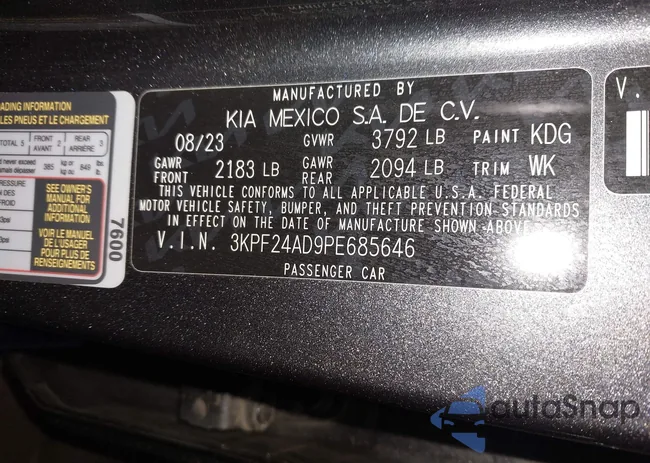 3KPF24AD9PE685646: 43864579