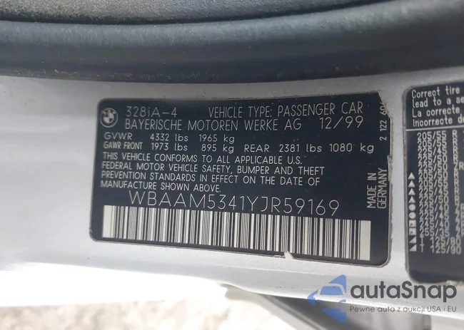 WBAAM5341YJR59169: 43864599