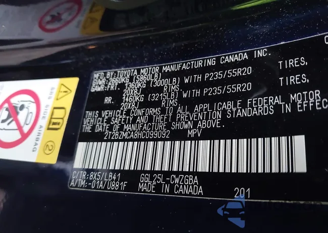 2T2BZMCA8HC099092: 43864623