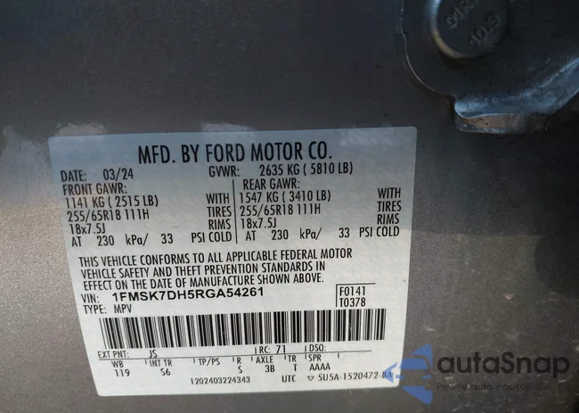 1FMSK7DH5RGA54261: 43864782