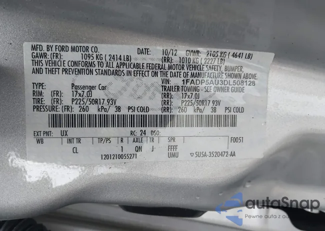 1FADP5AU3DL508128: 43865945