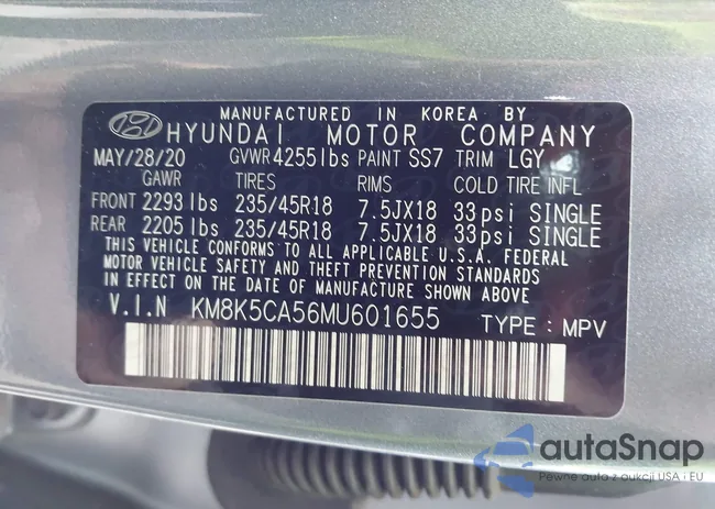 KM8K5CA56MU601655: 43865999