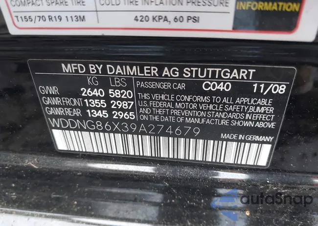 WDDNG86X39A274679: 43866003