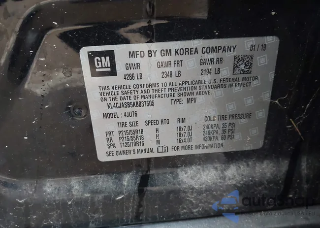 KL4CJASB5KB837505: 43866117